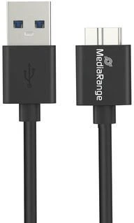 Kabelis USB MediaRange MRCS240 USB-A na Micro-B USB 3.2 Gen 1 1.8 m Juodas
