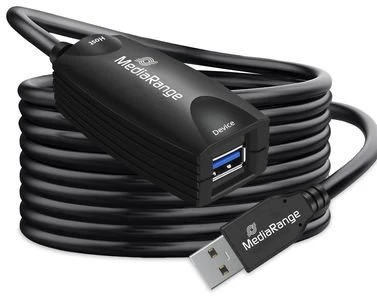 Kabelis USB MediaRange USB-A - USB-A 5 m Juodas (MRCS242)