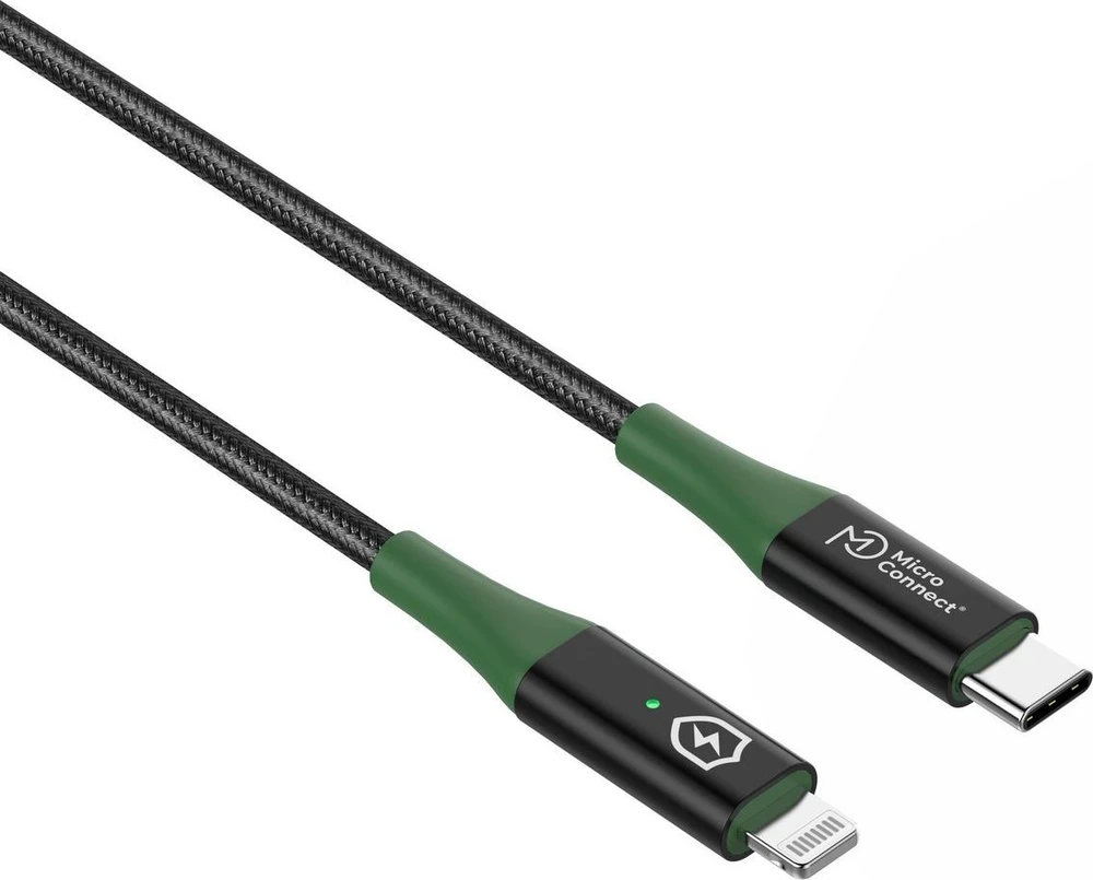 USB laidas MicroConnect Lightning - USB-C 1 m Juodas (Smart Charge MFI USB-C į)
