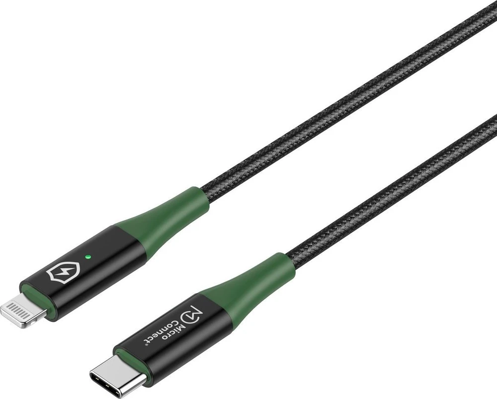 USB laidas MicroConnect Lightning - USB-C 1 m Juodas (Smart Charge MFI USB-C į)