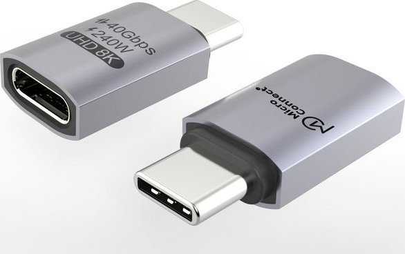 Adapteris USB MicroConnect USB-C - USB-C Juodas (Premium USB4 Gen 3x2 USB-C)