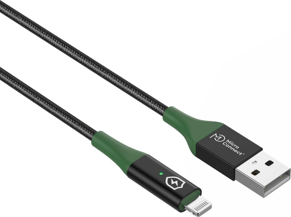 USB laidas MicroConnect USB-A - Lightning 2 m Juodas (MC-SMART USB A-L-2)