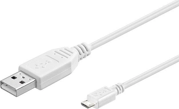 MicroConnect Mikro USB laidas, Baltas, 5m