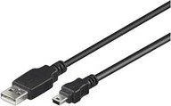 Kabelis USB MicroConnect USB-A - miniUSB 1,8 m Juodas (USBAMB52)