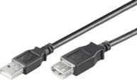 MicroConnect Kabelis MICRO_CONNEC USB TypeA M, USB TypeA F, 1.8m, juodas