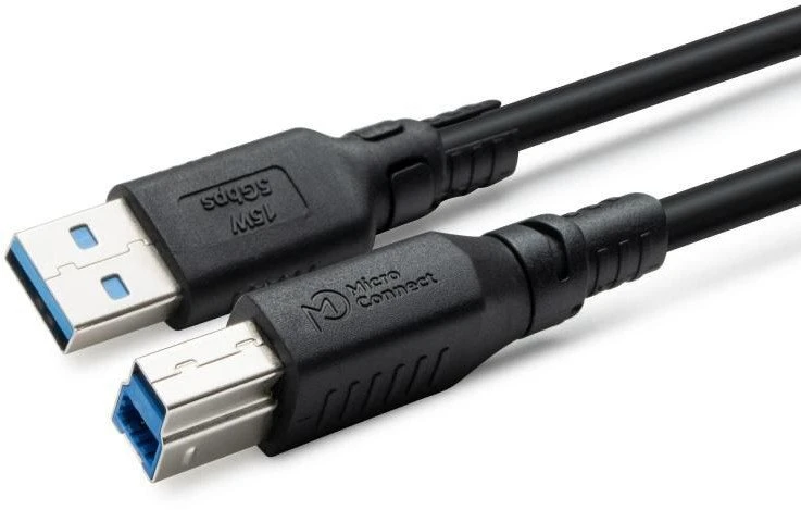 Kabelis USB MicroConnect USB-A - USB-B 1 m Juodas (ColorFlex USB 3.2 A-B Gen 1)