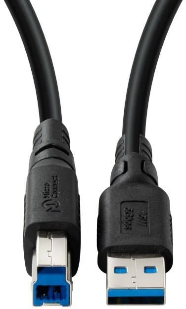 Kabelis USB MicroConnect USB-A - USB-B 1 m Juodas (ColorFlex USB 3.2 A-B Gen 1)