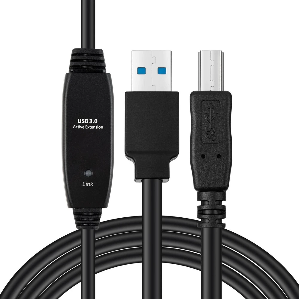 USB MicroConnect USB-A - USB-B laidas 7 m Juodas (Active USB 3.2 Gen 1 A-B 7 m)