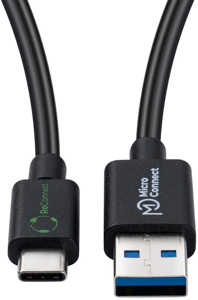 Kabelis USB MicroConnect USB-A - USB-C 0.25 m Juodas (ECO-USB3.2CA0.25*)