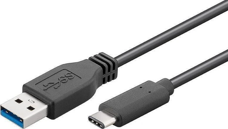 Kabelis USB MicroConnect USB-A - USB-C 0.25 m Juodas (USB3.2CA0.25)