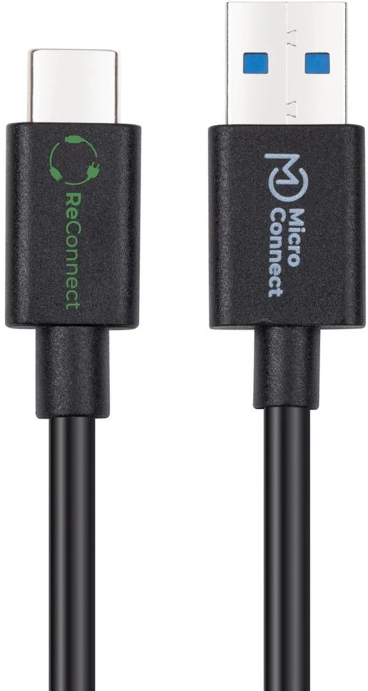 Kabelis USB MicroConnect USB-A - USB-C 0.5 m Juodas (ECO-USB3.2CA05*)