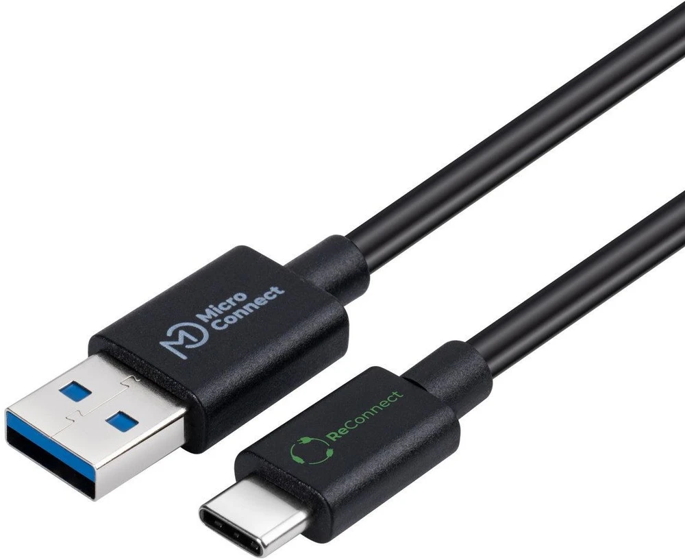 Kabelis USB MicroConnect USB-A - USB-C 0.5 m Juodas (ECO-USB3.2CA05*)