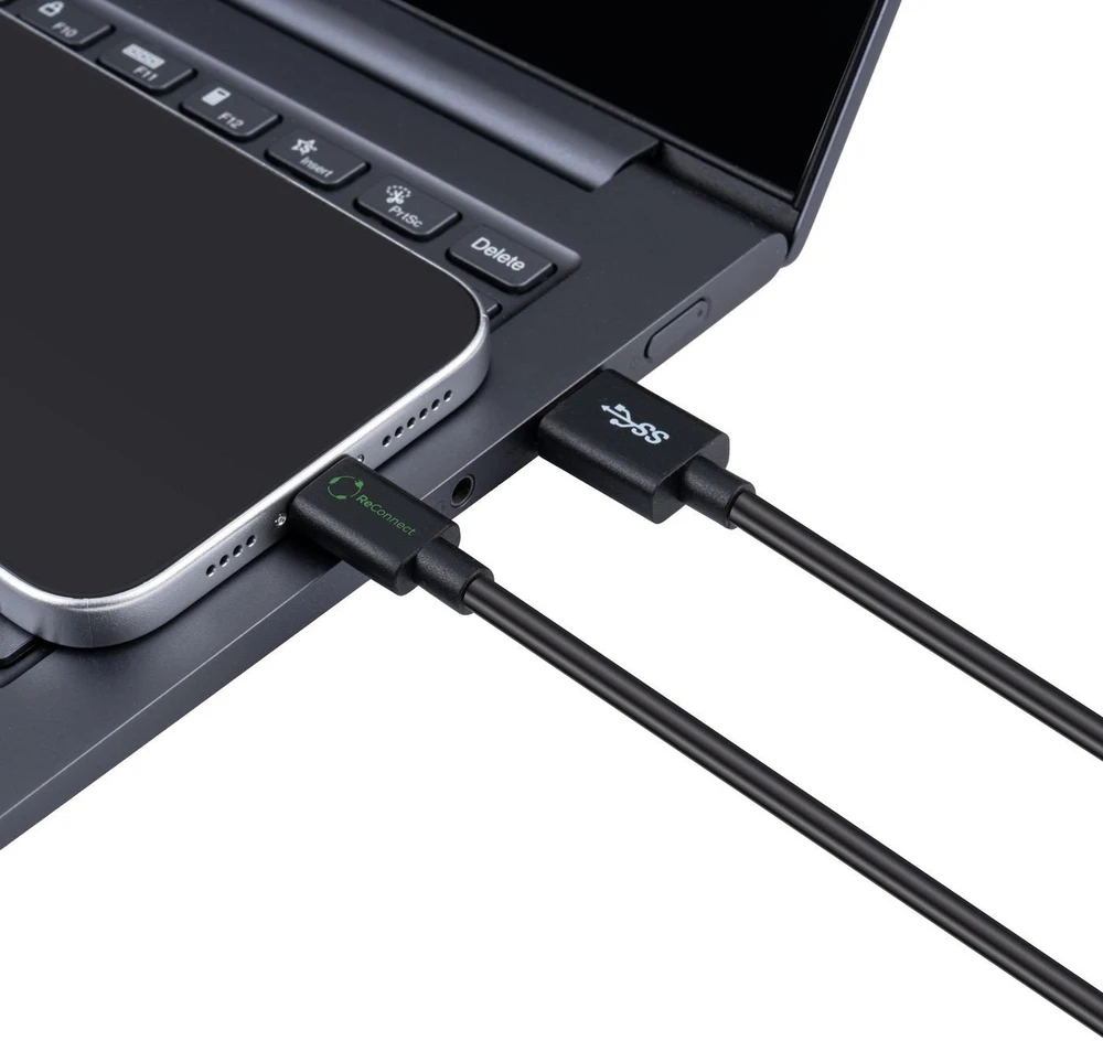 Kabelis USB MicroConnect USB-A - USB-C 0.5 m Juodas (ECO-USB3.2CA05*)