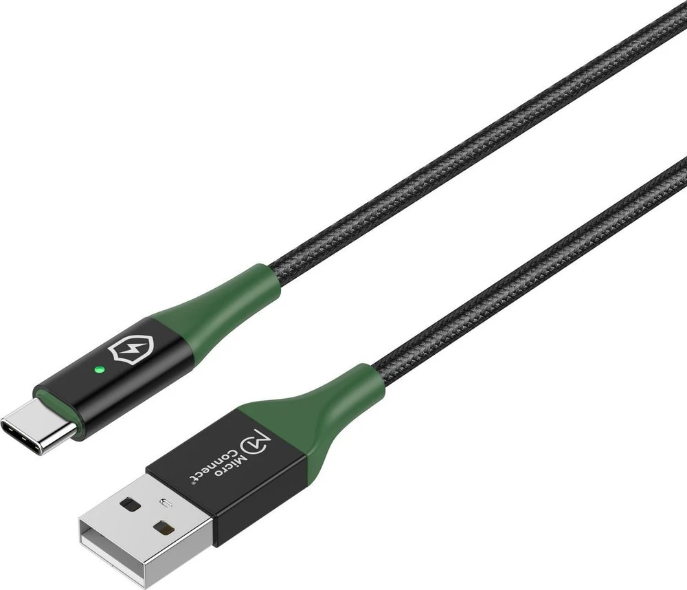 Kabelis USB MicroConnect USB-A - USB-C 2 m Juodas (MC-SMART USB-A-C-02)