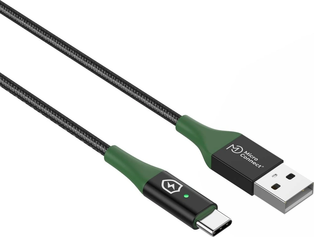 Kabelis USB MicroConnect USB-A - USB-C 2 m Juodas (MC-SMART USB-A-C-02)