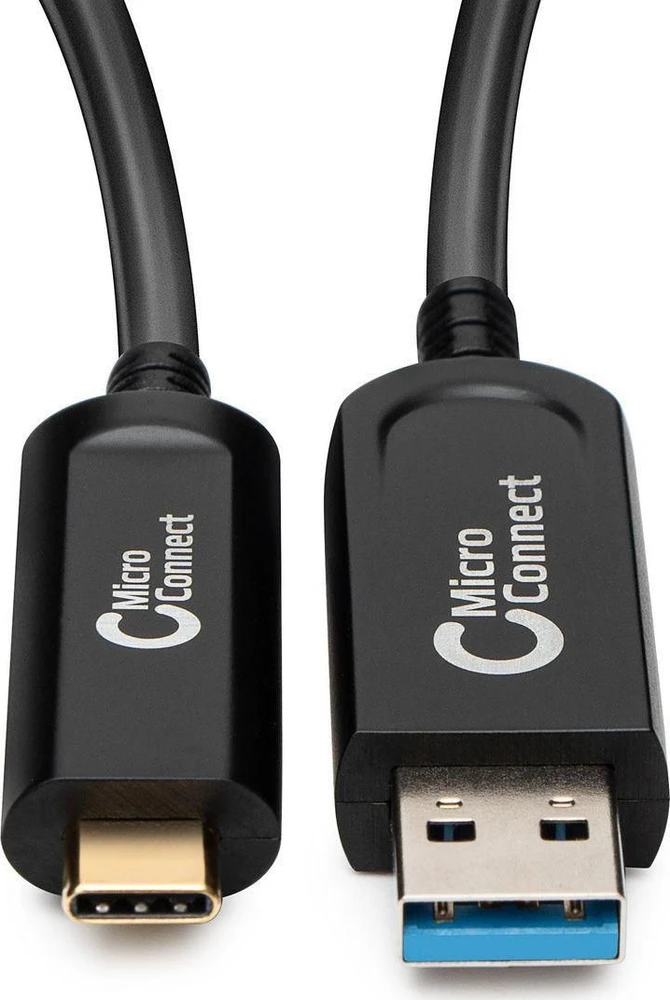 Kabelis USB MicroConnect USB-A - USB-C 20 m Juodas (MC-USB3.2CA20OP)