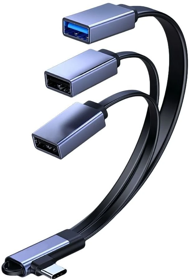Kabelis USB MicroConnect USB-C - 3x USB-A 0.55 m Mėlyna (MC-USBCANG-USBA3WAY)