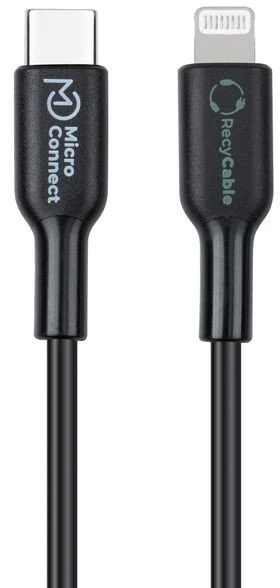 USB laidas MicroConnect USB-C - Lightning 1 m Juodas (ECO-USB3.1CL1*)