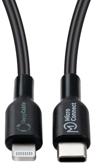 USB laidas MicroConnect USB-C - Lightning 2 m Juodas (ECO-USB3.1CL2*)