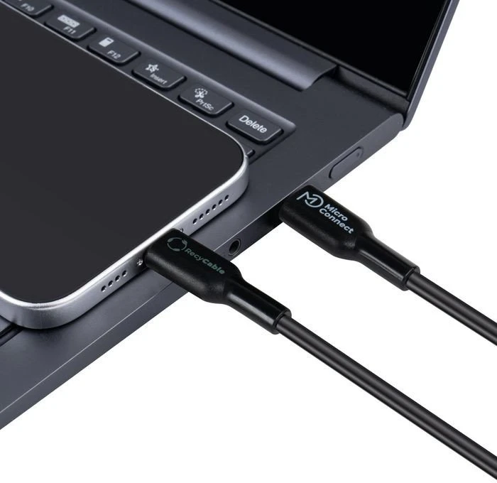 USB laidas MicroConnect USB-C - Lightning 1 m Juodas (ECO-USB3.1CL1*)