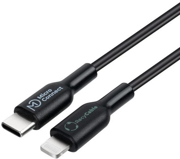 USB laidas MicroConnect USB-C - Lightning 2 m Juodas (ECO-USB3.1CL2*)