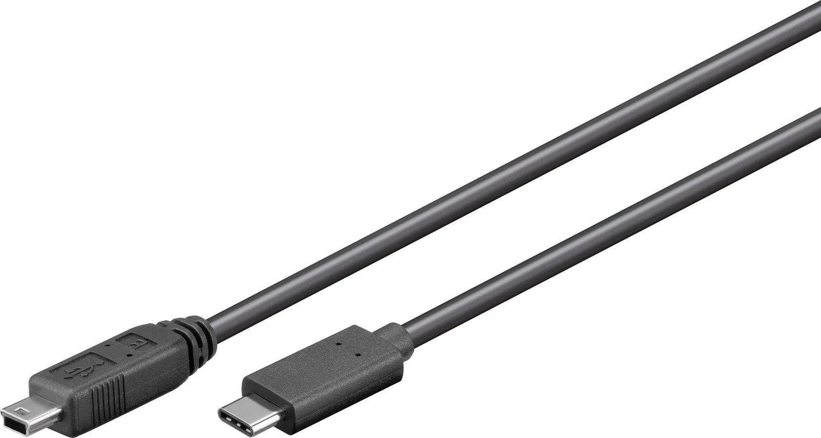 Kabelis USB MicroConnect USB-C - miniUSB 0,5 m Juodas (USB3.1CMB505)