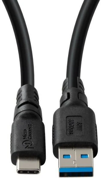 Kabelis USB MicroConnect USB-C - USB-A 1 m Juodas (ColorFlex USB-C to USB-A)
