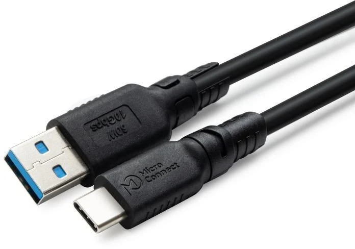 Kabelis USB MicroConnect USB-C - USB-A 1 m Juodas (ColorFlex USB-C to USB-A)