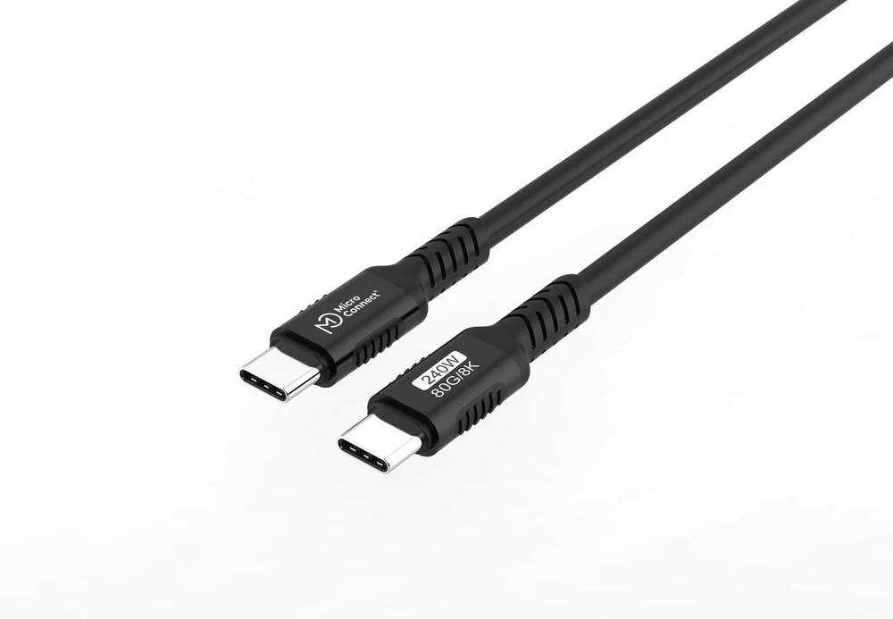 Kabelis USB MicroConnect USB-C - USB-C 0.5 m Juodas (MC-USB4-CC80LQ-0.50)