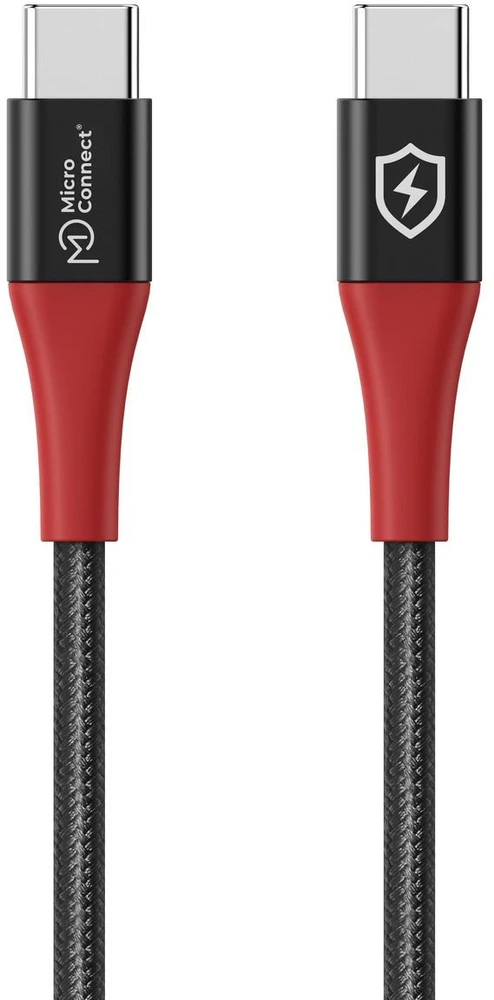 Kabelis USB MicroConnect USB-C - USB-C 1.5 m Juodai-raudona (Safe Charge USB-C to C Data)