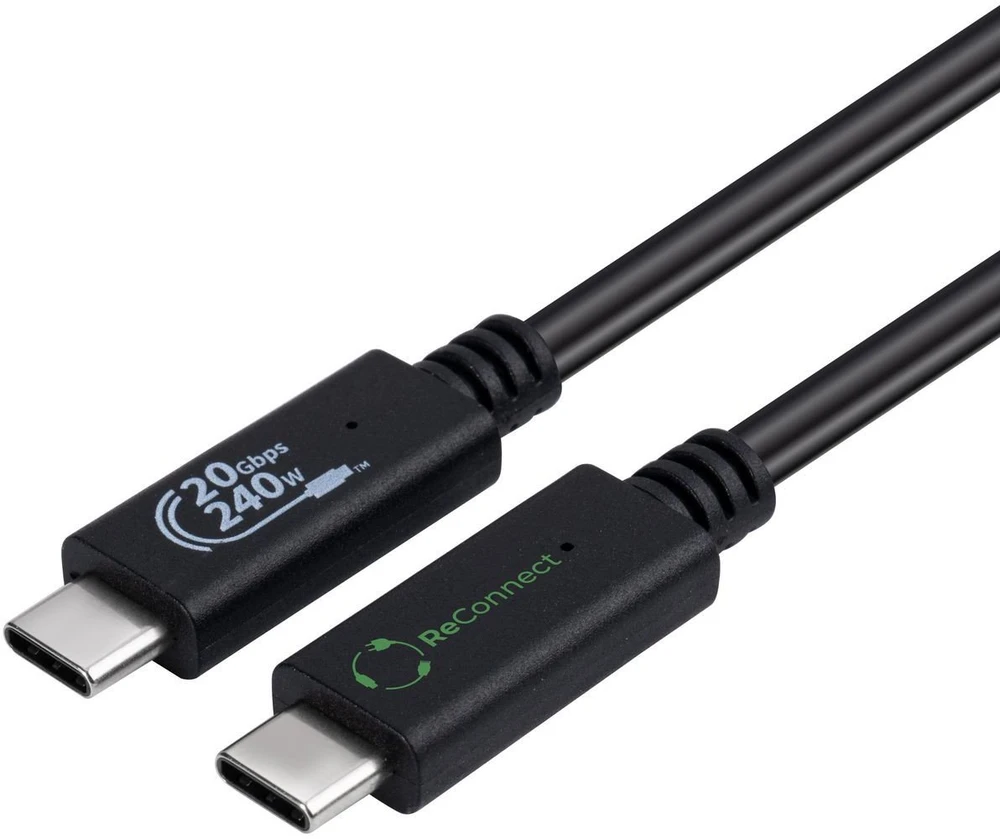 Kabelis USB MicroConnect USB-C - USB-C 1.5 m Juodas (ECO-USB3.2CC1.5*)