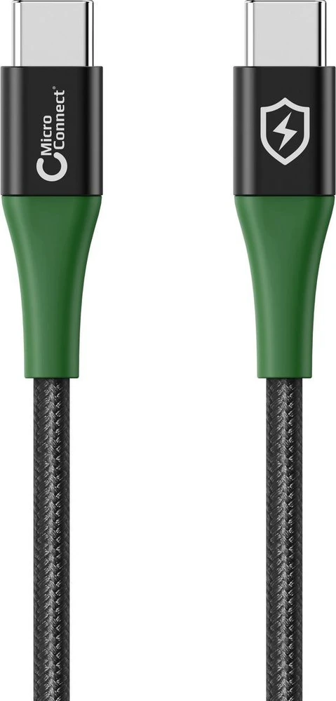 Kabelis USB MicroConnect USB-C - USB-C 2 m Juodai-žalia (MC-SMART USB-C-C-02)