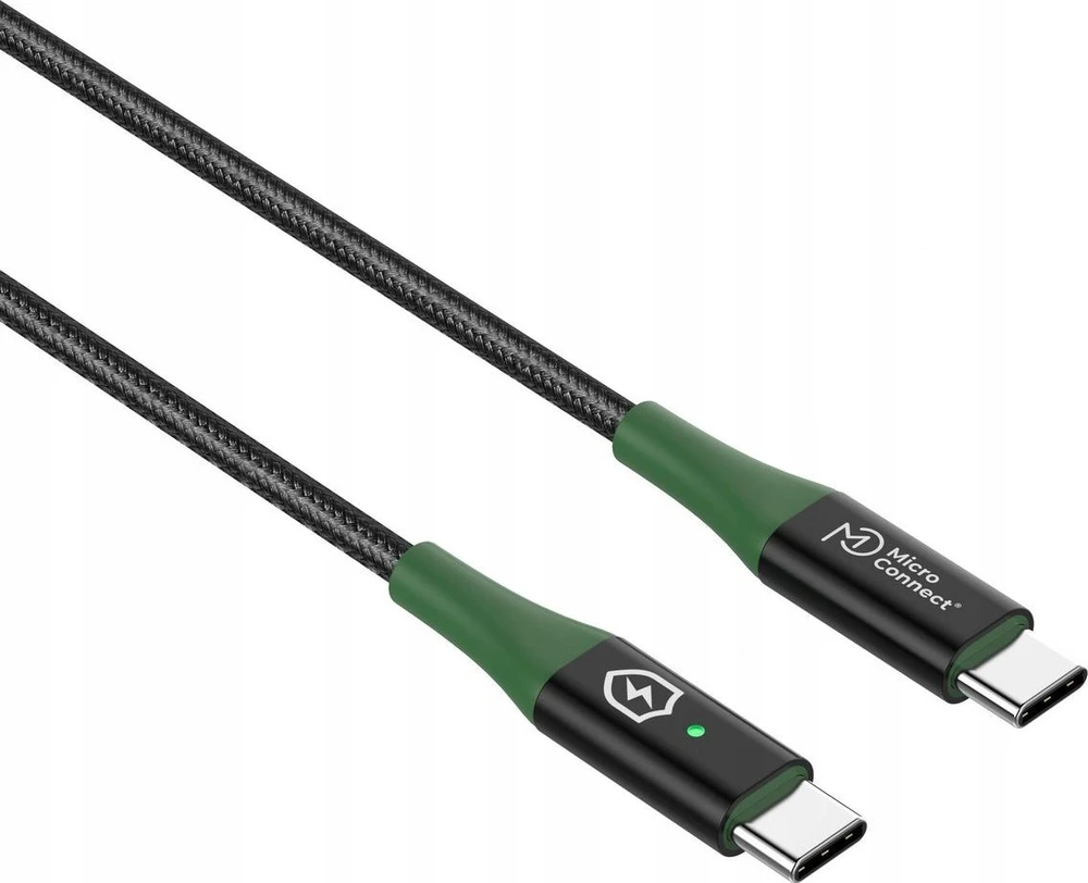 Kabelis USB MicroConnect USB-C - USB-C 2 m Juodai-žalia (MC-SMART USB-C-C-02)