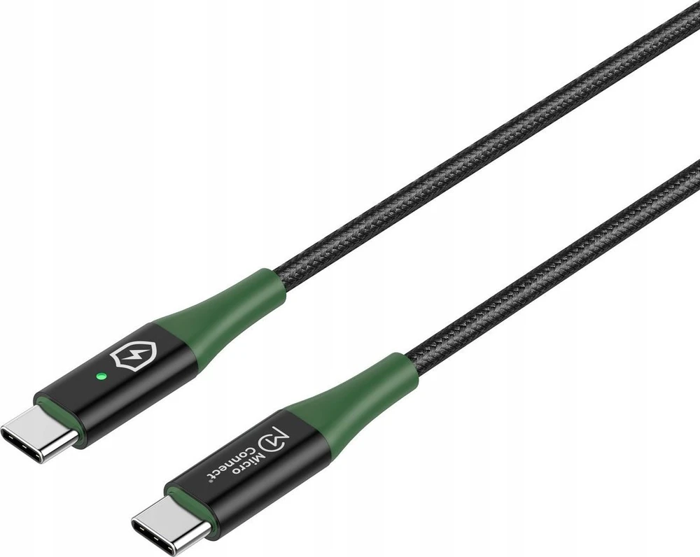 Kabelis USB MicroConnect USB-C - USB-C 2 m Juodai-žalia (MC-SMART USB-C-C-02)