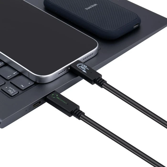 Kabelis USB MicroConnect USB-C - USB-C 2 m Juodas (ECO-USB3.2CC2*)