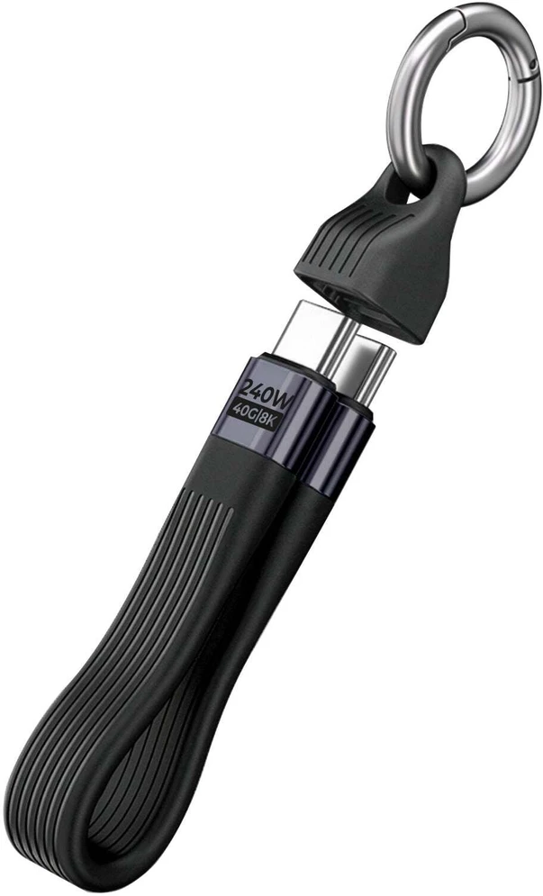 Mobile Origin 240W 40Gbps 8K USB-C raktų pakabuko laidas CB17 juodas
