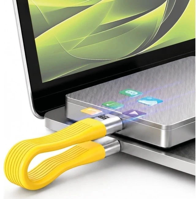 Mobile Origin 240W 40Gbps 8K USB-C raktų pakabuko laidas CB17 geltonas
