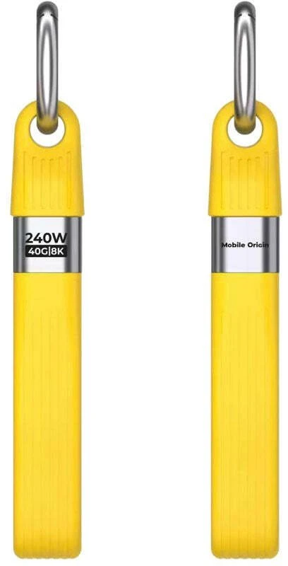 Mobile Origin 240W 40Gbps 8K USB-C raktų pakabuko laidas CB17 geltonas