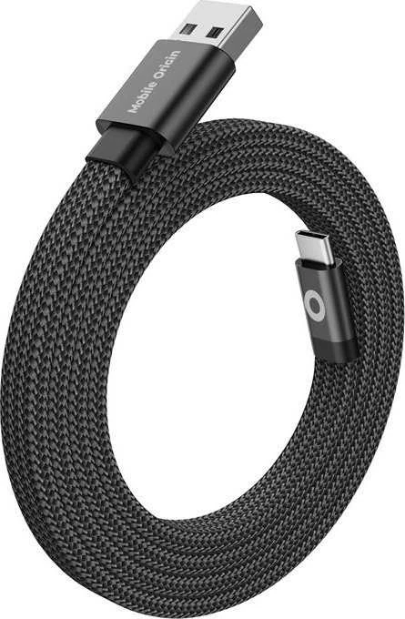 Mobile Origin Plokščias magnetinis patentuotas originalus USB-A į USB-C laidas, 1 m, juodas