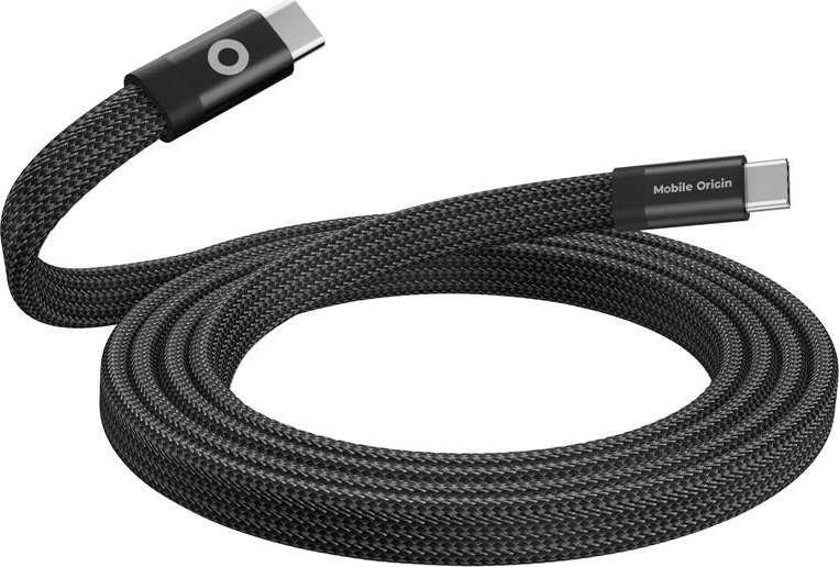 Mobile Origin Magnetinis plokščias patentuotas originalus USB-C į USB-C kabelis, 1 m, juodas
