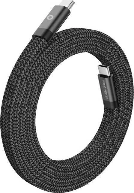 Mobile Origin Magnetinis plokščias patentuotas originalus USB-C į USB-C kabelis, 1 m, juodas