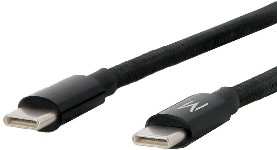 Kabelis USB Mobilis USB-C - USB-C 1 m Juodas (001389)