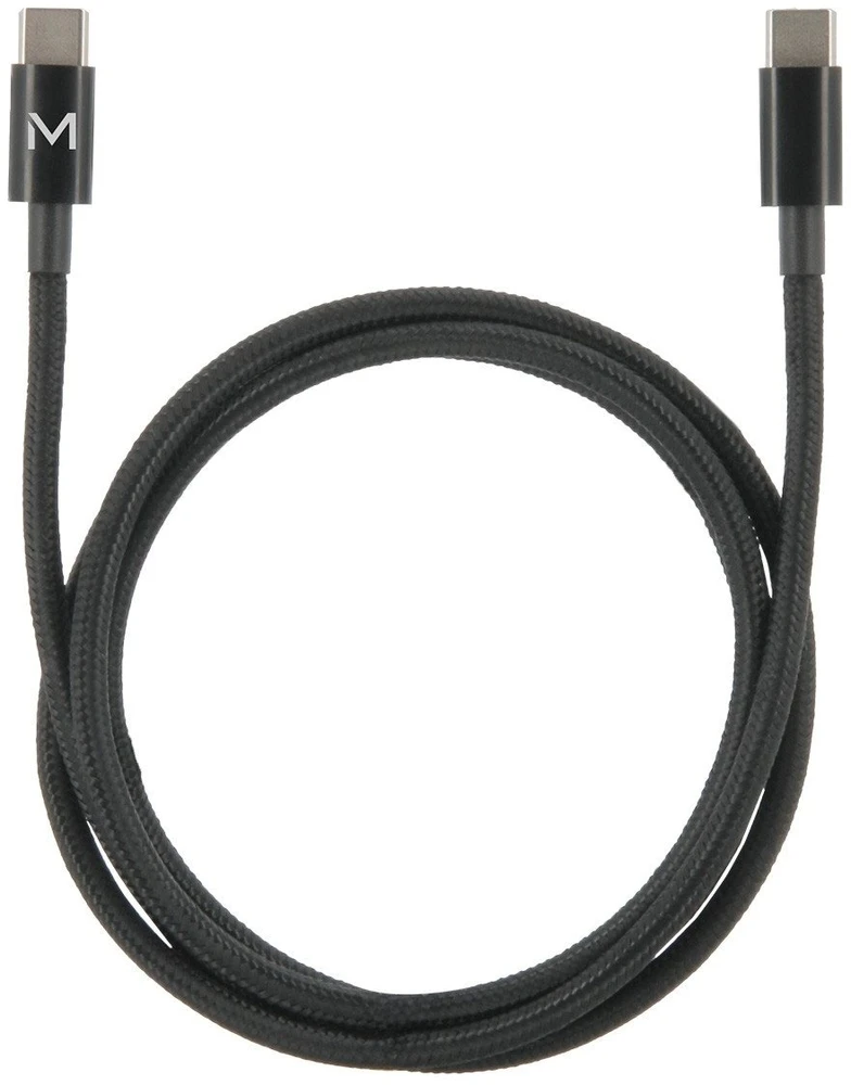 Kabelis USB Mobilis USB-C - USB-C 1 m Juodas (001389)