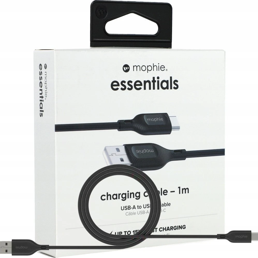 Zagg Mophie Charge Essentials USB-A – USB-C laidas 1 m – juodas