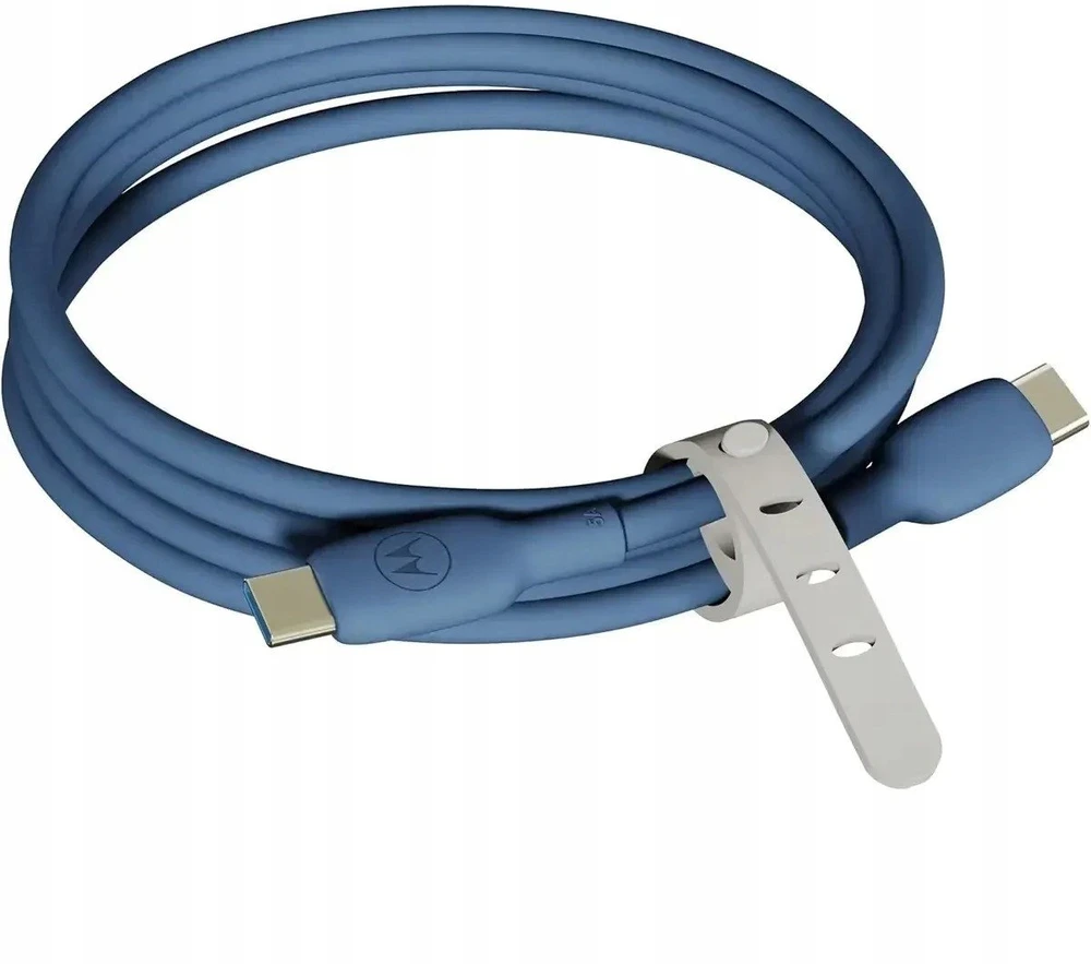 Motorola Silicone cable USB-C to USB-C 2m, 5A Mėlyna
