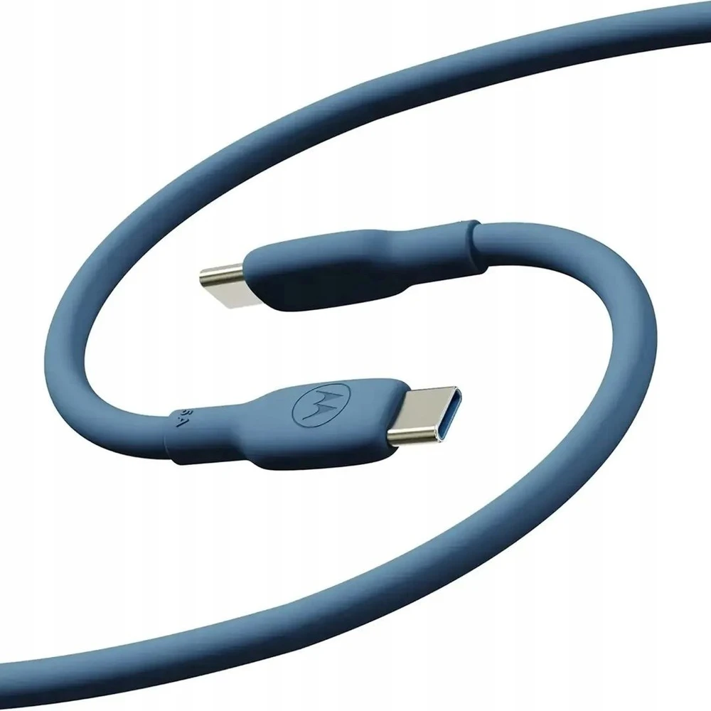 Motorola Silicone cable USB-C to USB-C 2m, 5A Mėlyna