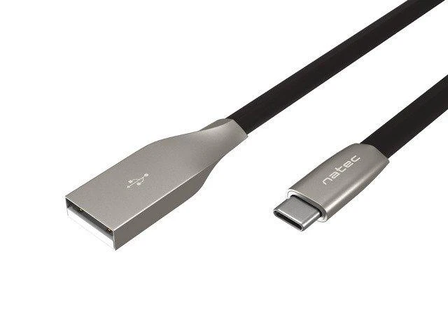 NATEC Cable USB-C/A 2.0 1m prati 1m juodas metal