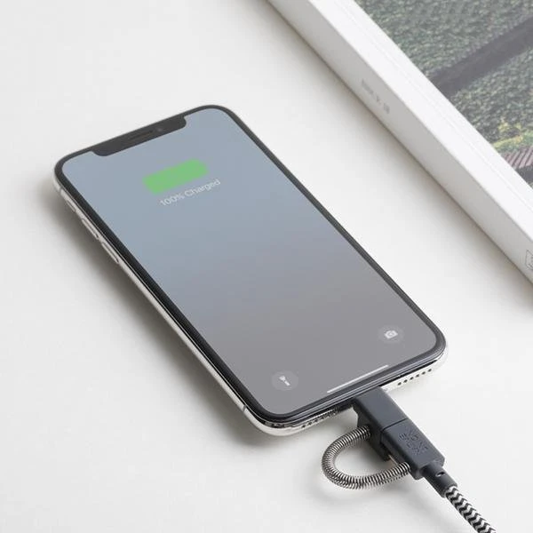„Native Union Belt Cable Universal“ – USB-A – USB-C/Lightning/microUSB kabelis, 2 m (zebras)