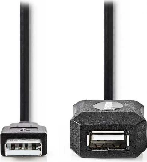 Kabelis USB Nedis USB-A - USB-A 10 m Juodas (CCGL60EXTBK100)