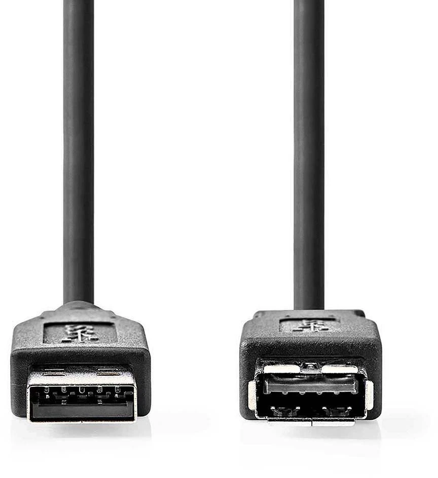 Kabelis USB Nedis USB-A - USB-A 2 m Juodas (CCGL61010BK20)